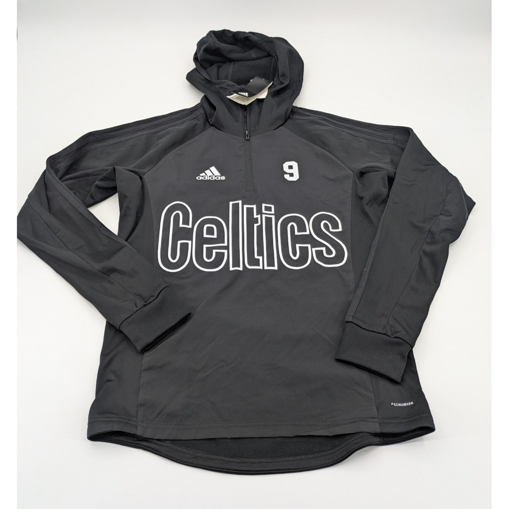 Rare Adidas Boston Celtics 1/4 Zip Hoodie Small Gray NBA Warmup‎ NWT Sideline